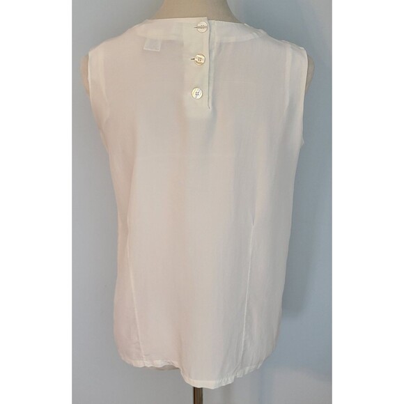 Casual Corner Womens S Silk Ivory Tunic Blouse Cami VTG Careerwear Casual Party - Picture 2 of 10
